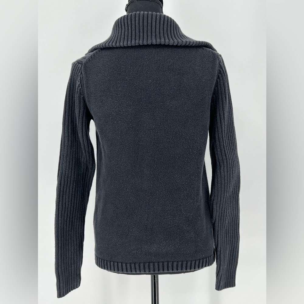 TOMMY HILFIGER 100%‎ COTTON CLASSIC QUARTER ZIP BLUE PULLOVER SWEATER - Picture 4 of 7